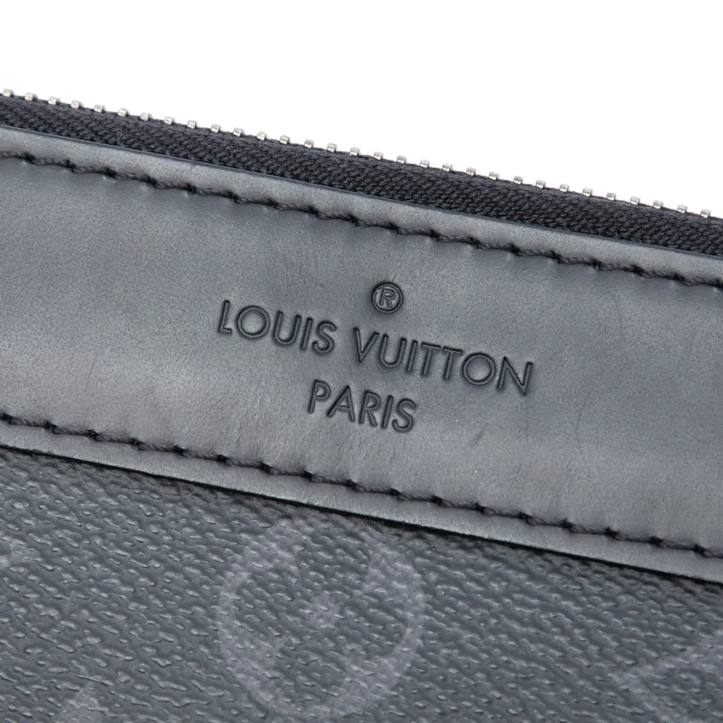 Louis Vuitton Monogram Eclipse Discovery Pochette GM Black Canvas Good - Box View