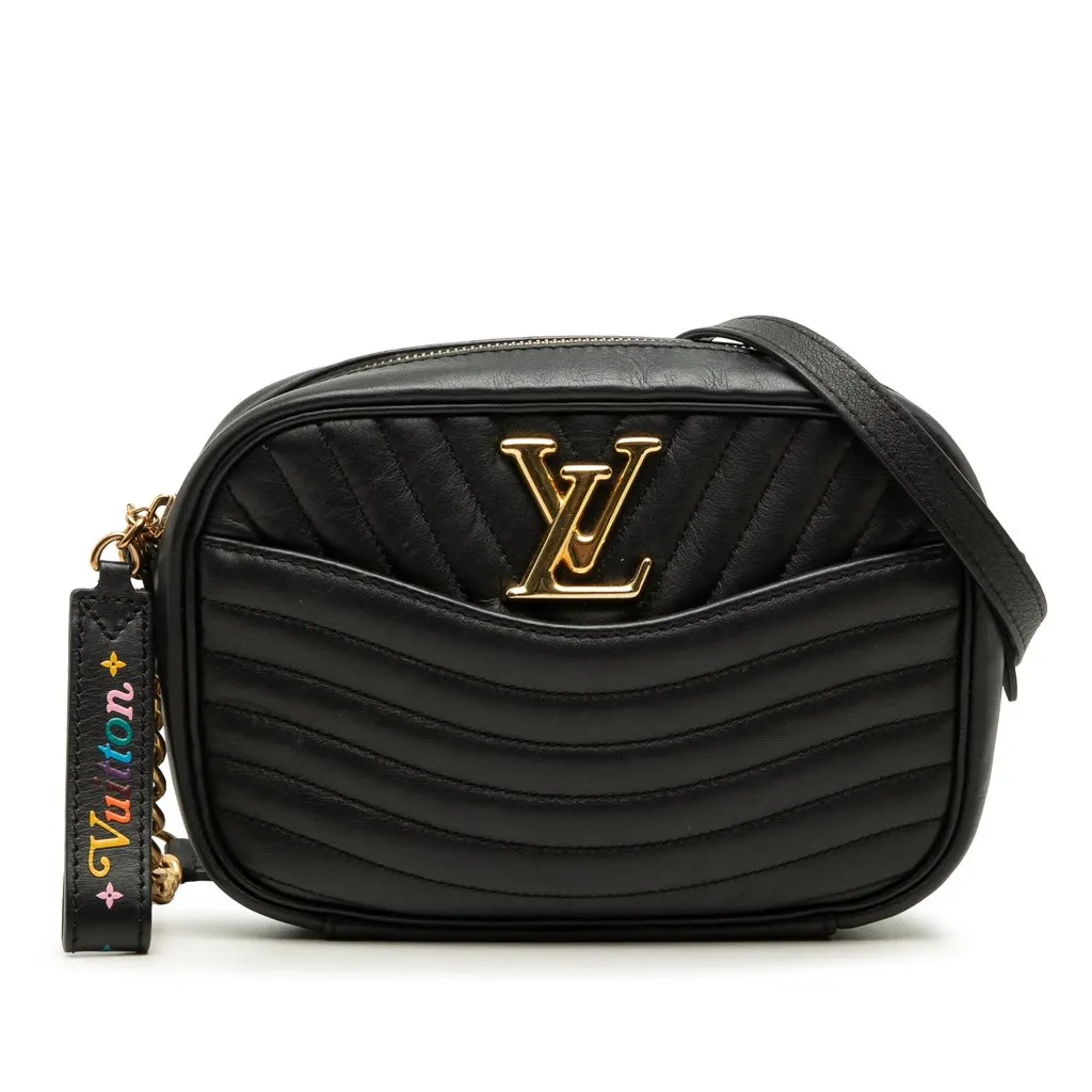 Louis Vuitton New Wave Camera Bag Black Leather Very good - Front View