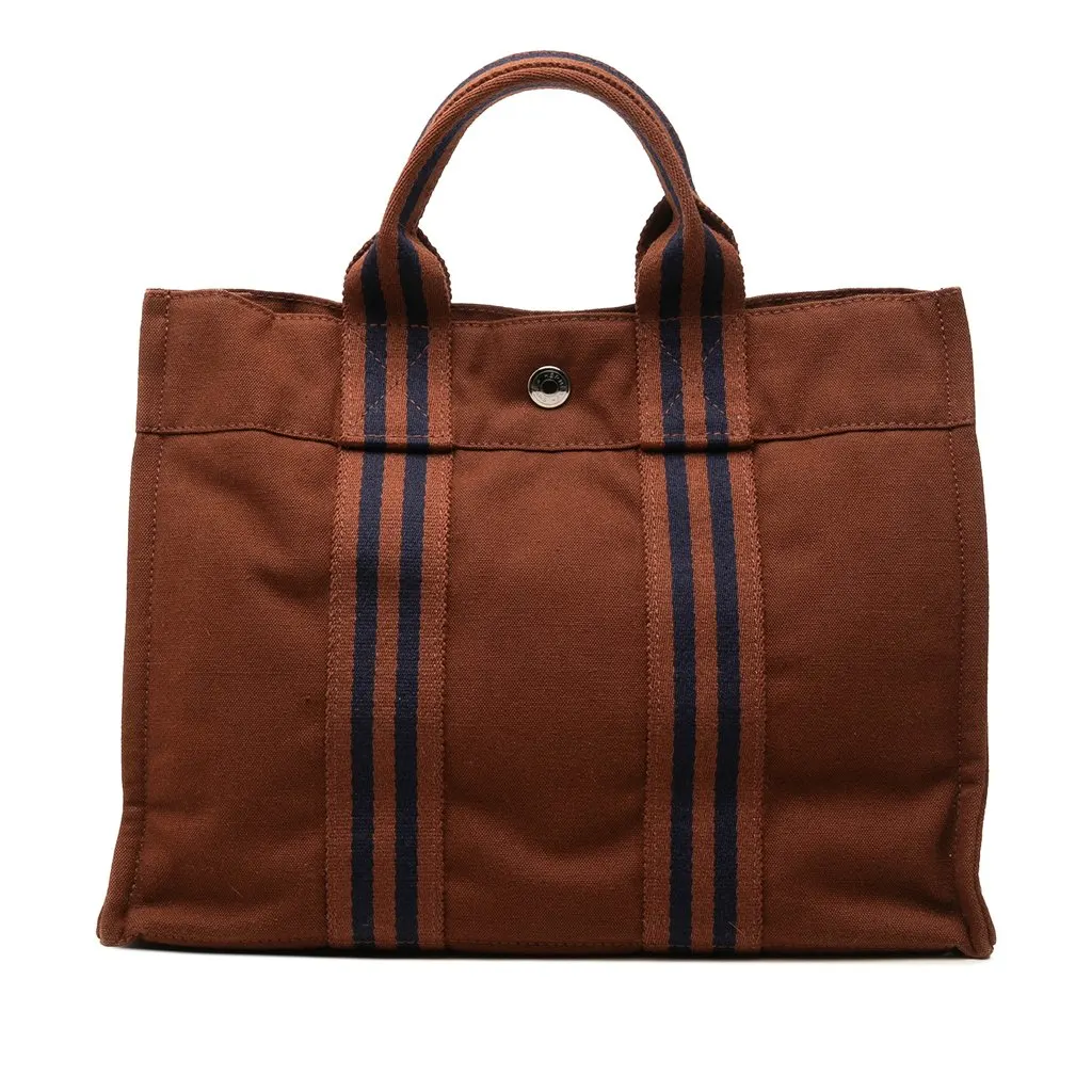 Hermès Canvas Fourre Tout PM Brown Canvas Very good - Front View