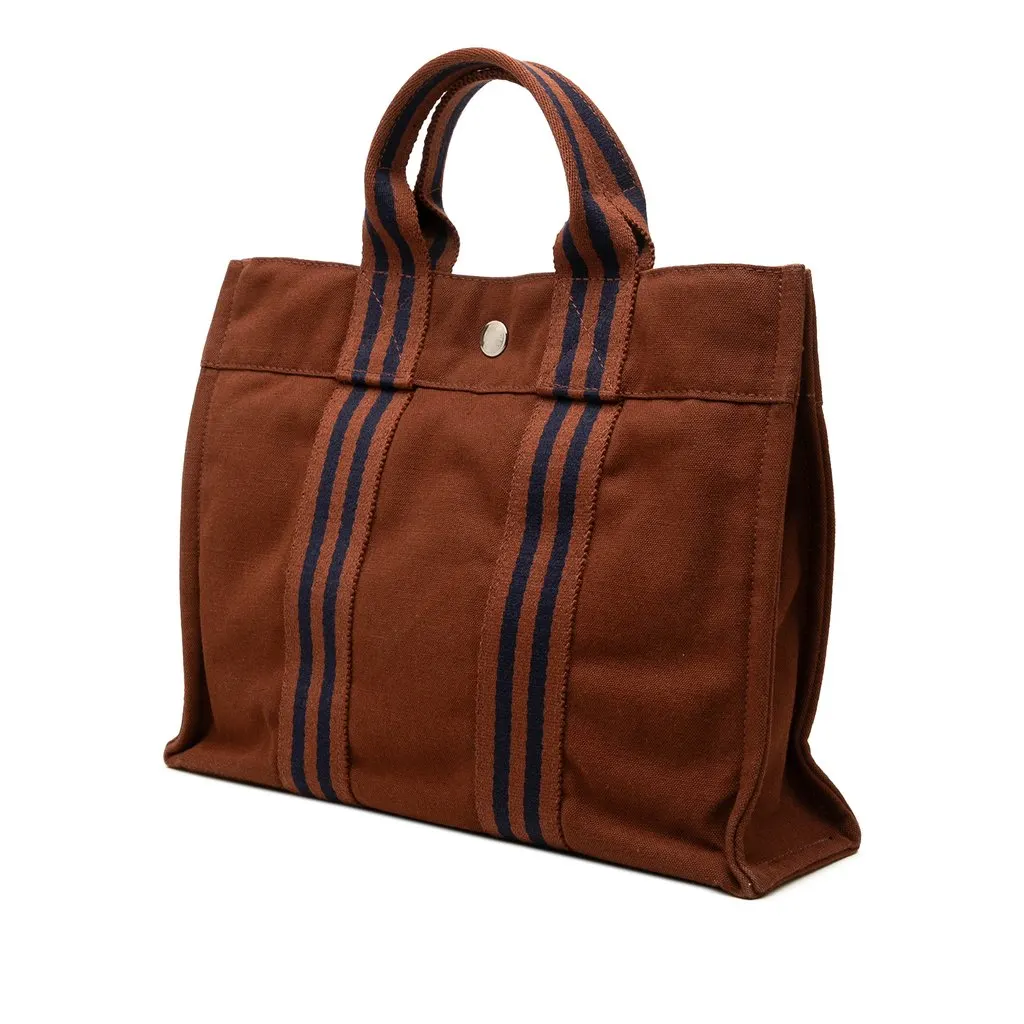 Hermès Canvas Fourre Tout PM Brown Canvas Very good - Back View