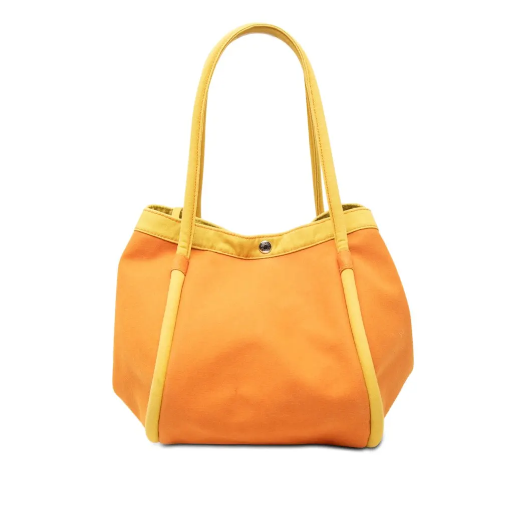 Hermès Toile Lindy Beach Bag Orange Very good - Front View
