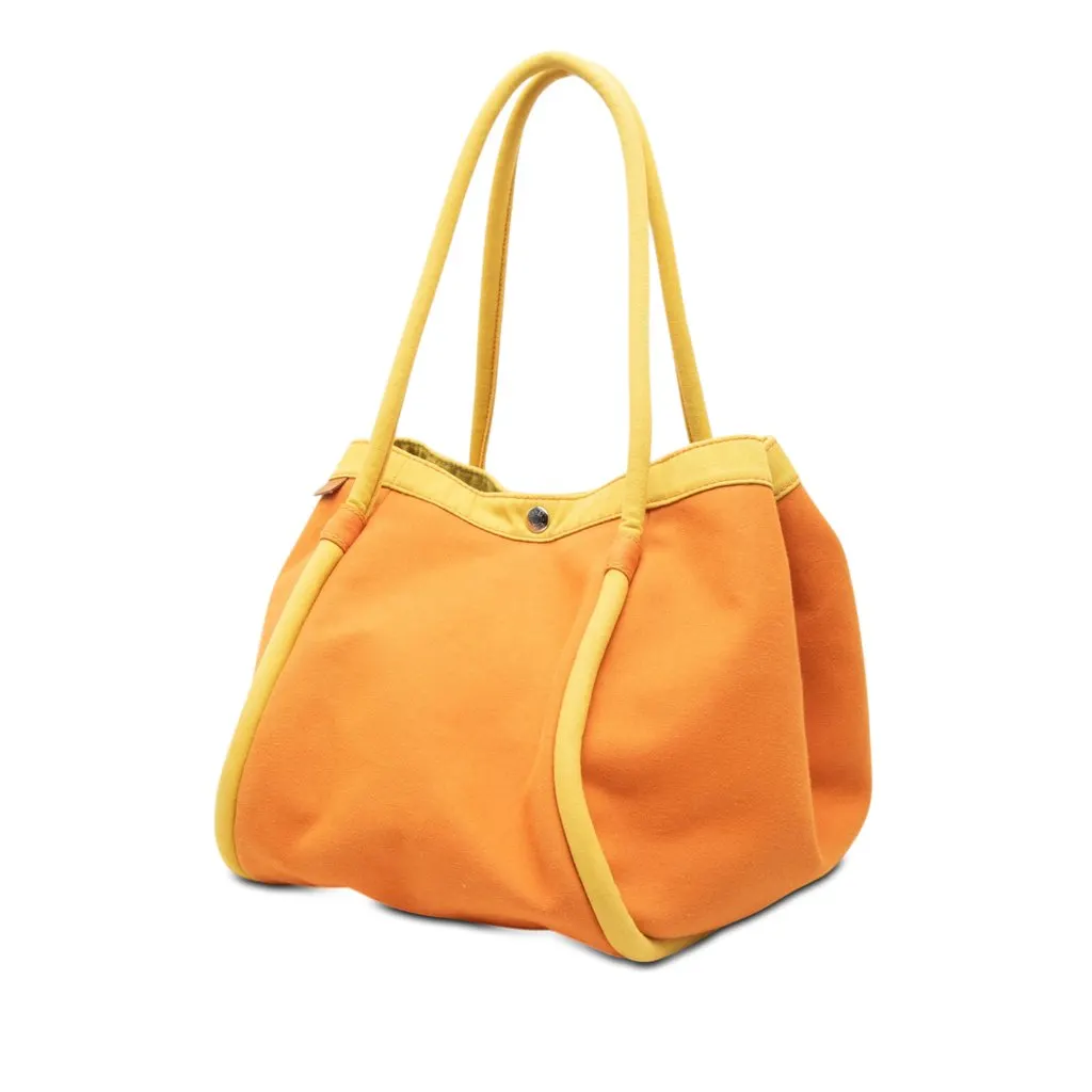 Hermès Toile Lindy Beach Bag Orange Very good - Back View