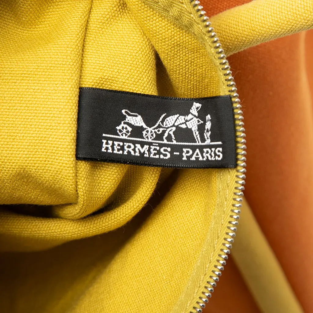 Hermès Toile Lindy Beach Bag Orange Very good - Box View