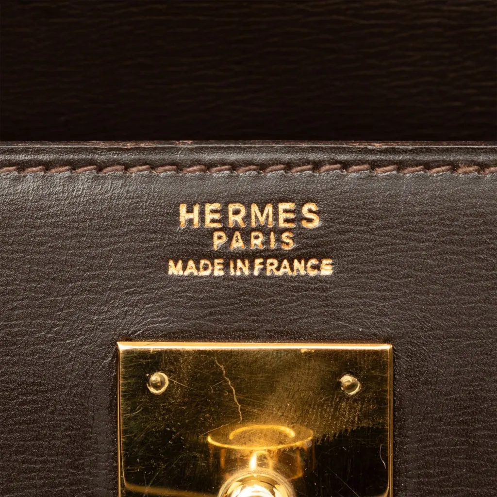 Hermès Box Calf Kelly II Sellier 32 Brown Leather Very good - Box View