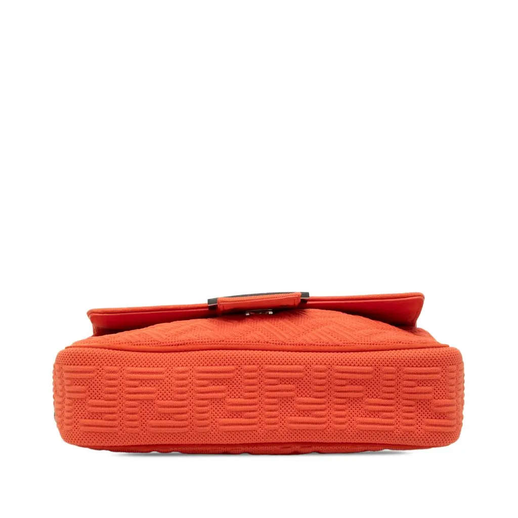 Fendi Zucca Embossed Technical Fabric Chain Midi Baguette Orange Very good - Inside View