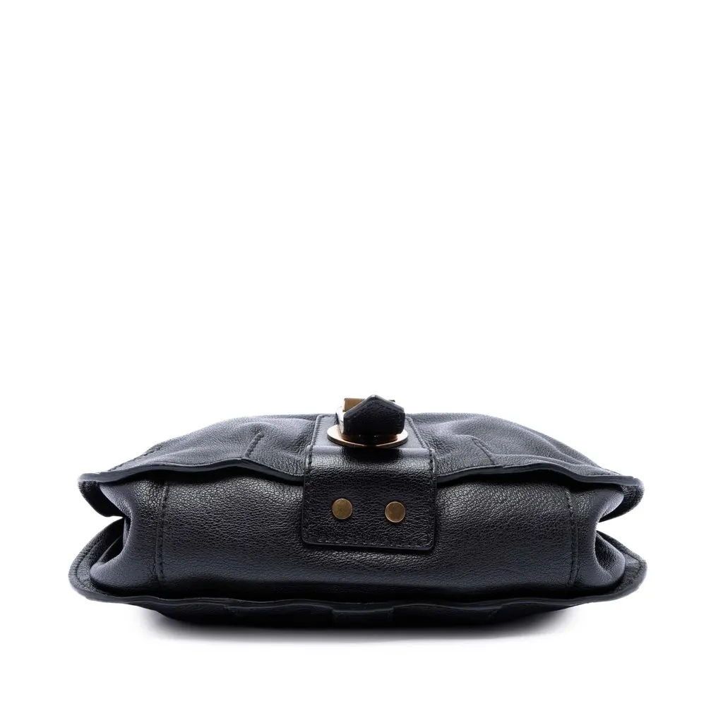 Burberry Small Grained Calfskin Holyoake Crossbody Black Leather Very good - Inside View