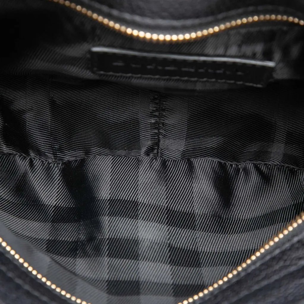 Burberry Small Grained Calfskin Holyoake Crossbody Black Leather Very good - Model View