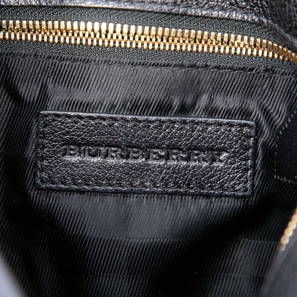 Burberry Small Grained Calfskin Holyoake Crossbody Black Leather Very good - Box View