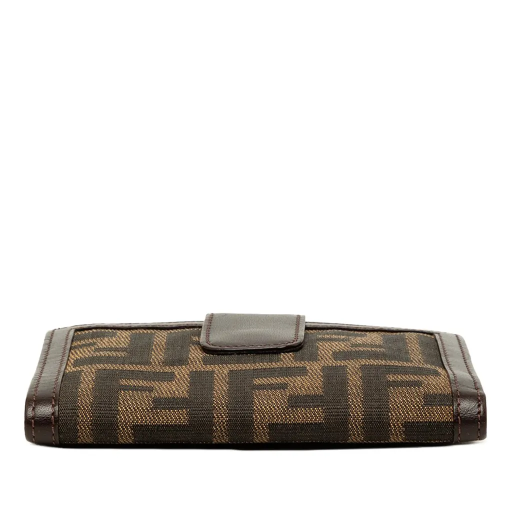 Fendi Zucca Canvas Bifold Kisslock Compact Wallet Brown Canvas Good - Inside View