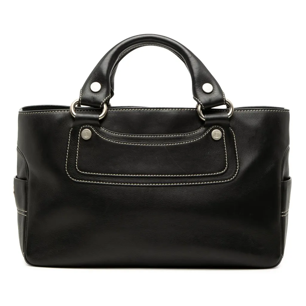 Celine Leather Boogie Handbag Black Leather Very good - Front View