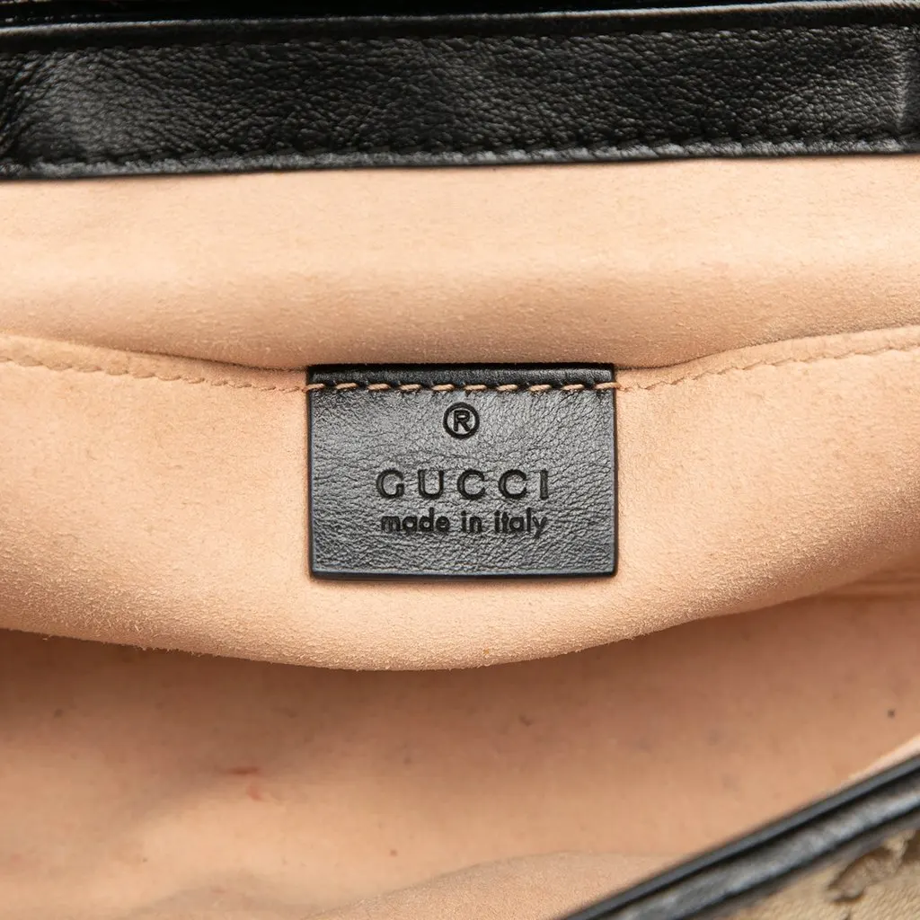 Gucci Small GG Marmont Matelasse Diagonal GG Canvas and Leather Shoulder Bag Beige Very good - Box View