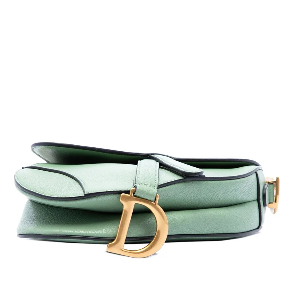 Dior Mini Goatskin Saddle Bag Green Leather Very good - Inside View