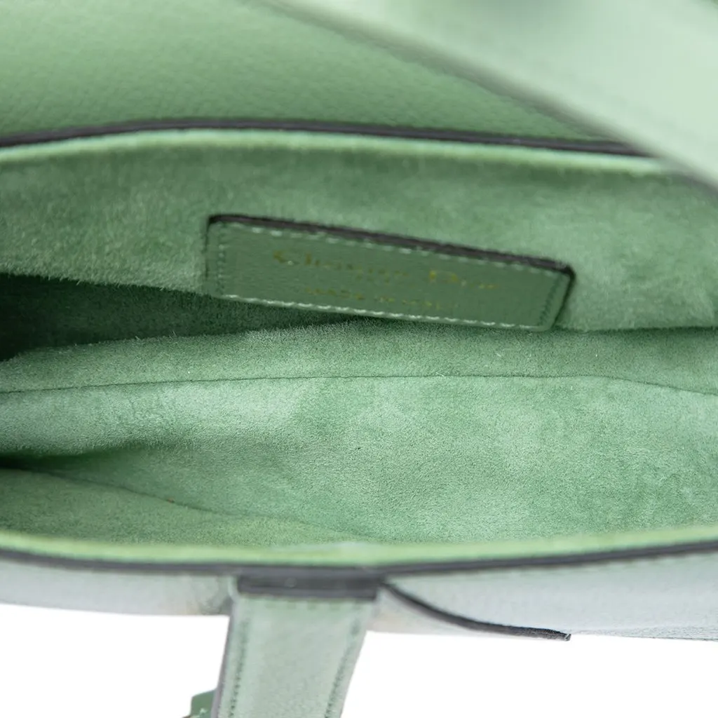 Dior Mini Goatskin Saddle Bag Green Leather Very good - Model View