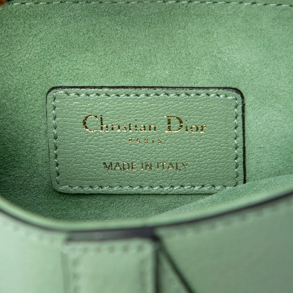 Dior Mini Goatskin Saddle Bag Green Leather Very good - Box View