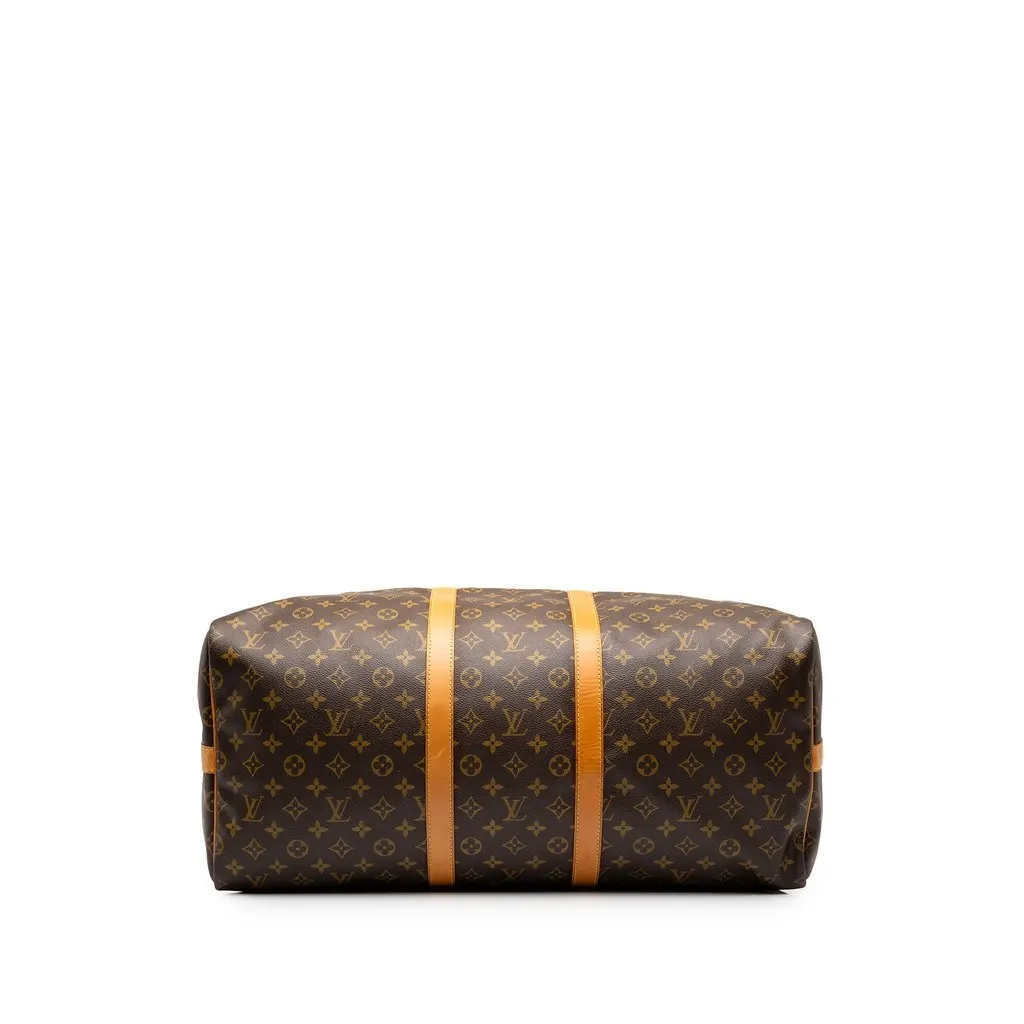 Louis Vuitton Monogram Keepall Bandouliere 55 Brown Canvas Good - Inside View
