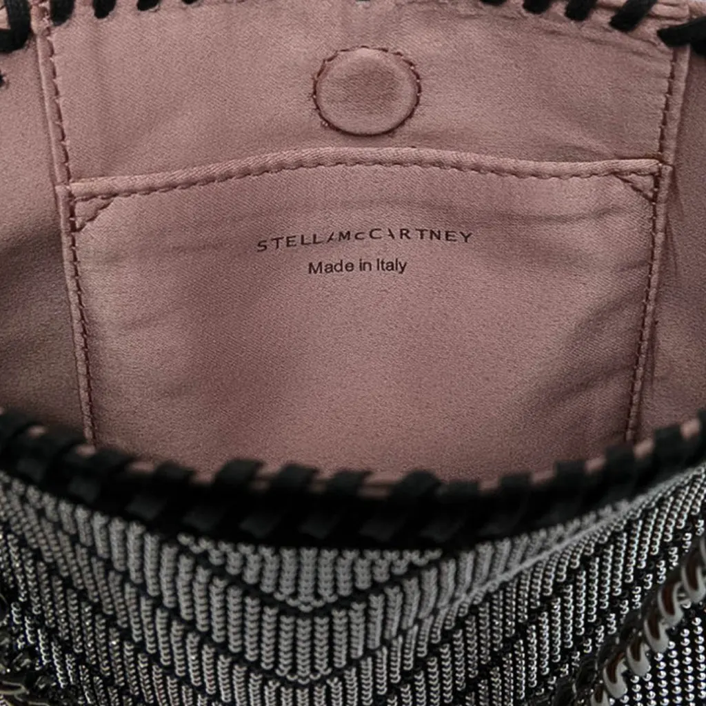 Stella McCartney Nano Shaggy Deer Chevron Hotfix Falabella Satchel Black Polyester Good - Box View