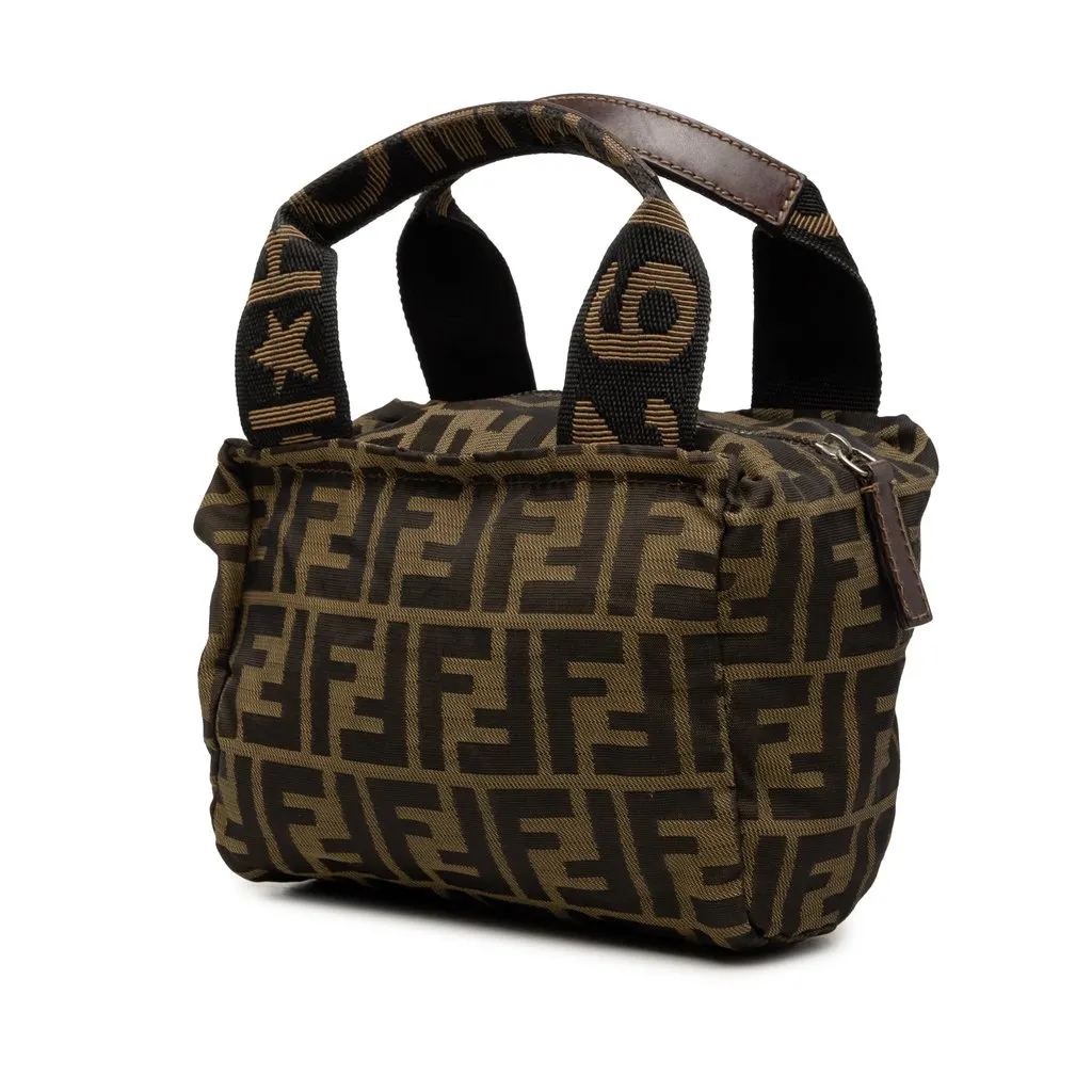 Fendi Mini Zucca Canvas Handbag Brown Very good - Back View