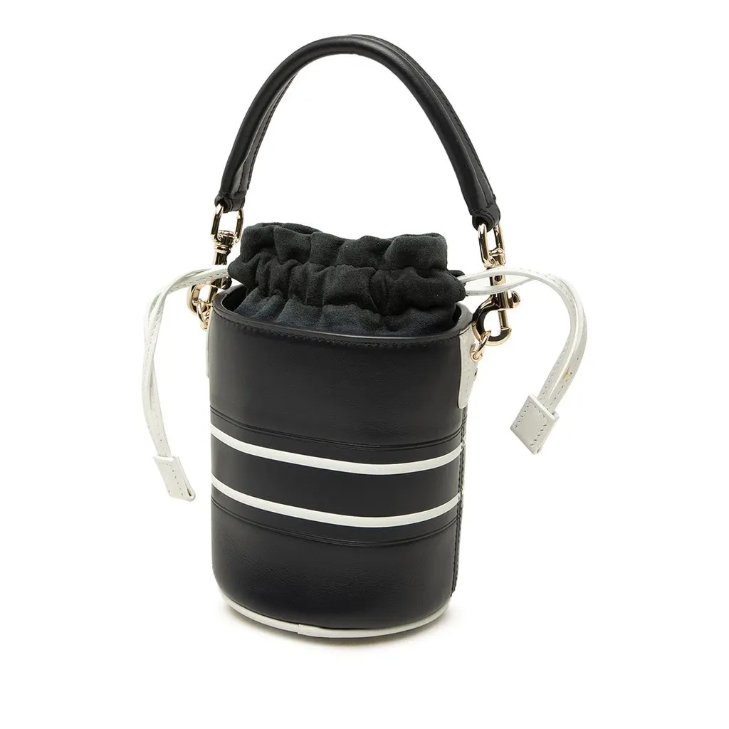 Dior Micro Calfskin Vibe Drawstring Bucket Bag Blue Leather Very good - Back View