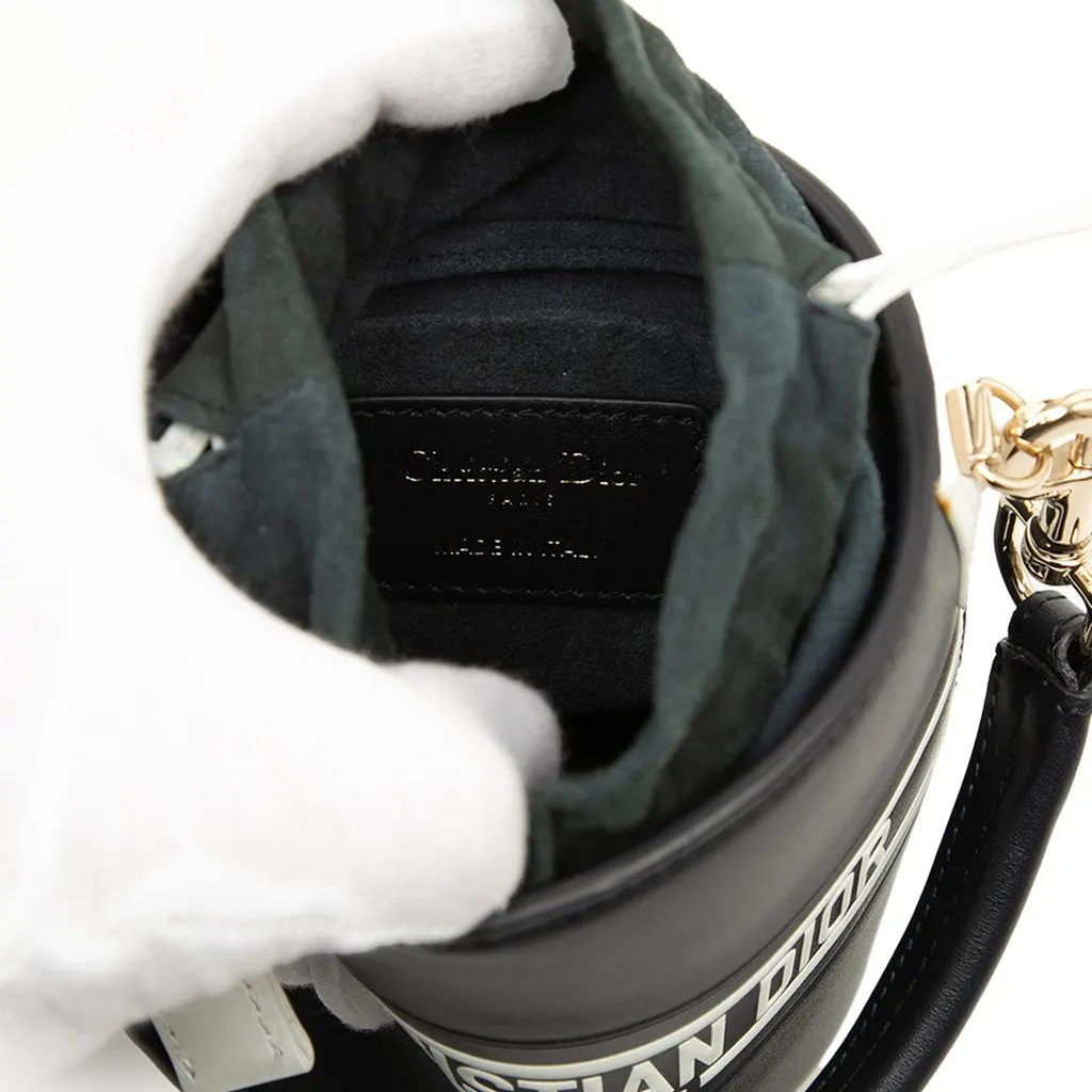 Dior Micro Calfskin Vibe Drawstring Bucket Bag Blue Leather Very good - Box View
