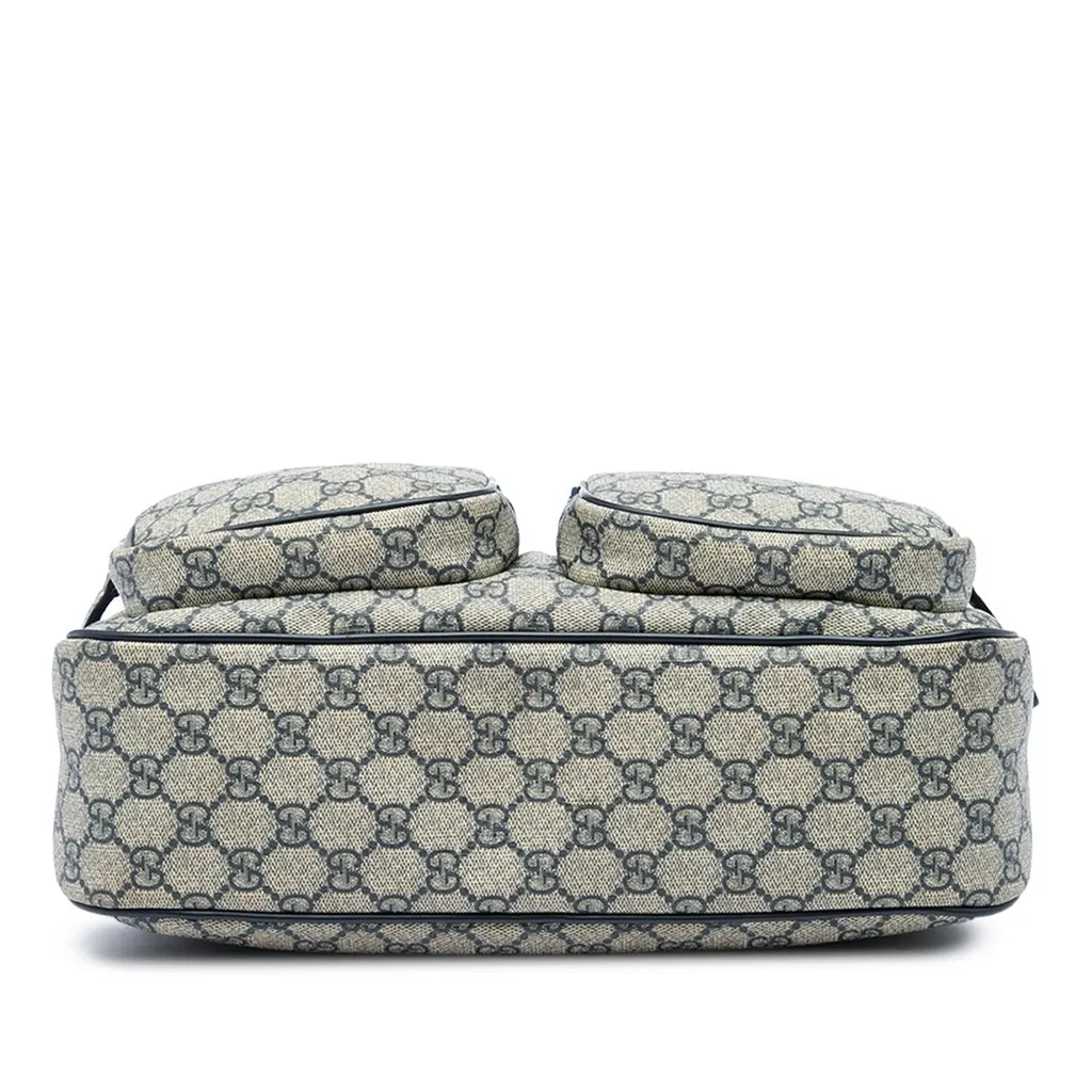 Gucci GG Supreme Double Pocket Crossbody Beige Canvas Very good - Inside View
