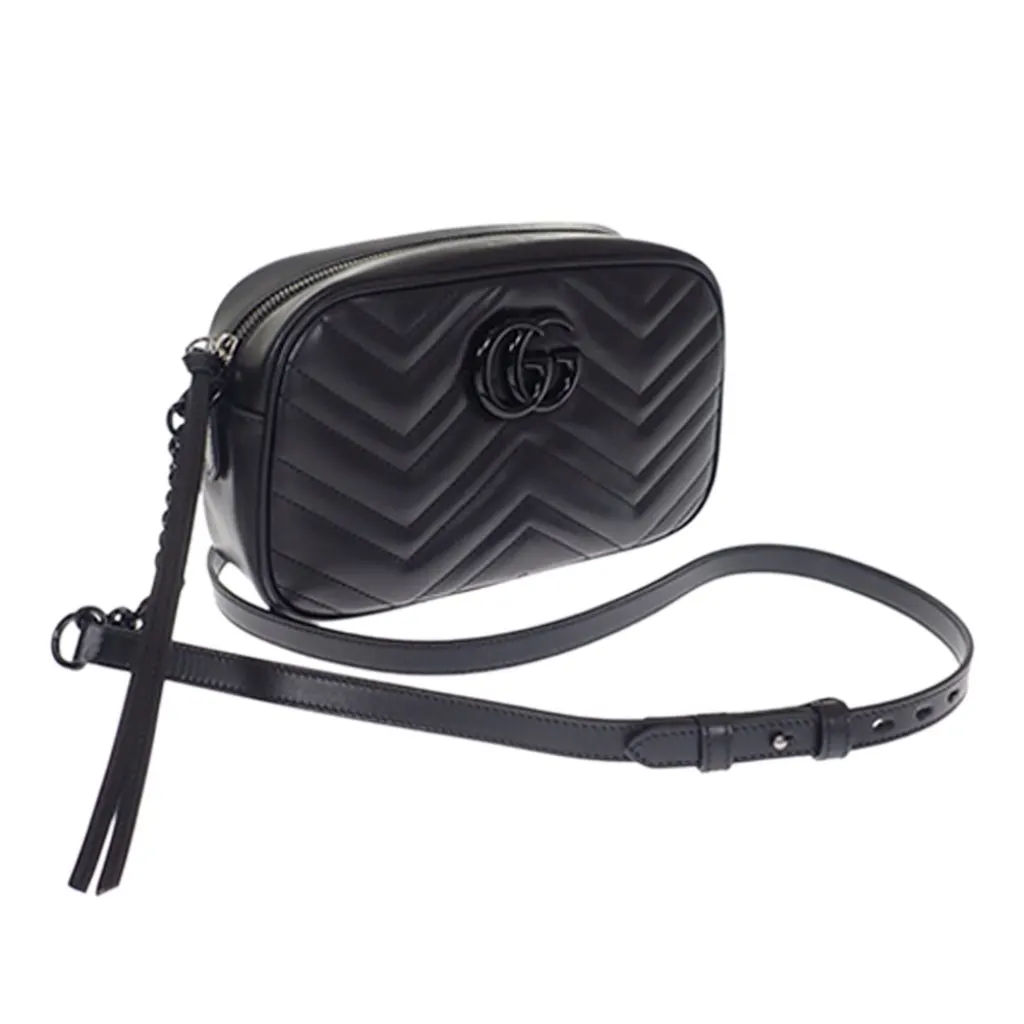 Gucci Mini GG Marmont Matelasse Leather Monochrome Crossbody Black Leather Very good - Inside View