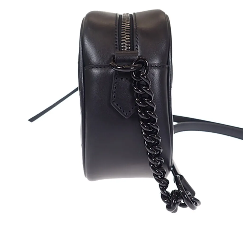 Gucci Mini GG Marmont Matelasse Leather Monochrome Crossbody Black Leather Very good - Model View