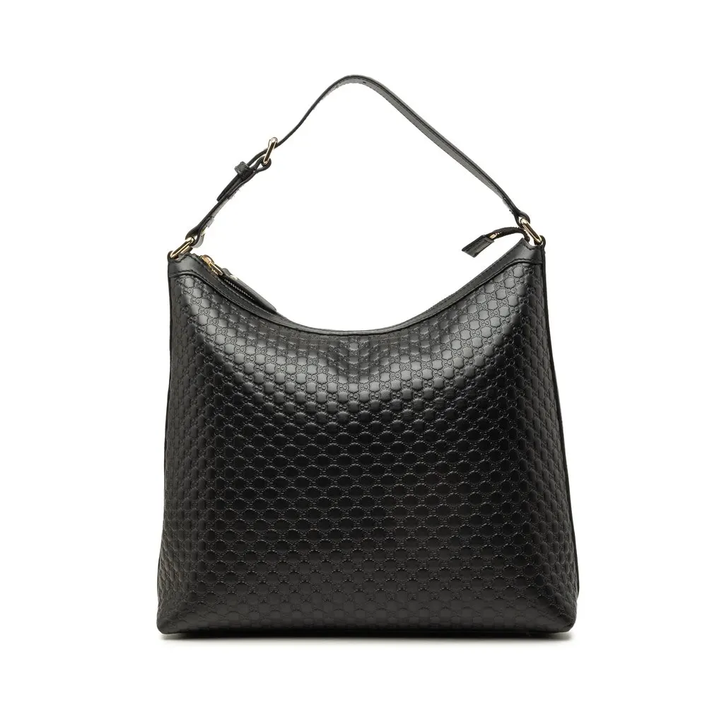Gucci Microguccissima Margaux Shoulder Bag Black Leather Good - Front View