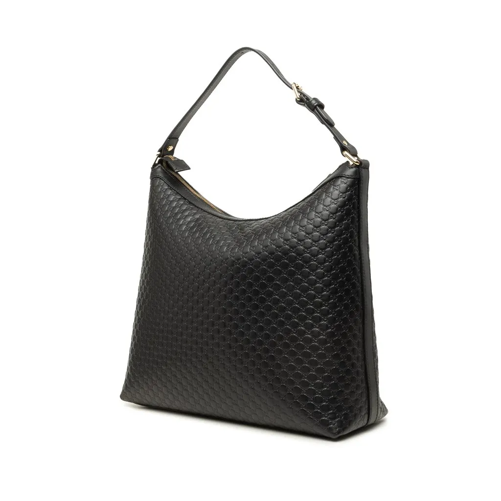 Gucci Microguccissima Margaux Shoulder Bag Black Leather Good - Back View