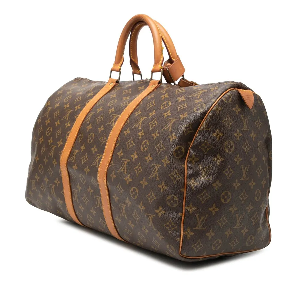 Louis Vuitton Monogram Keepall 50 Brown Good - Back View