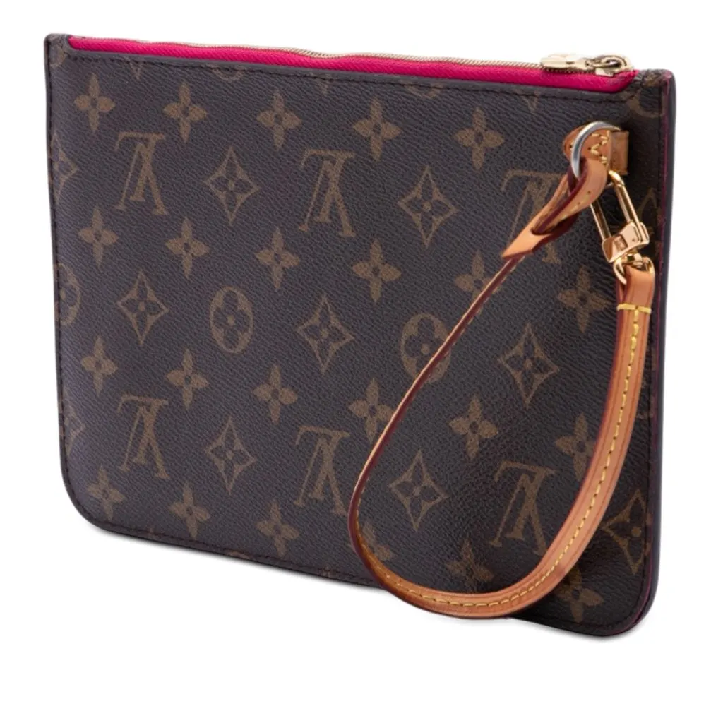 Louis Vuitton Monogram Neverfull MM Pouch Brown Very good - Back View