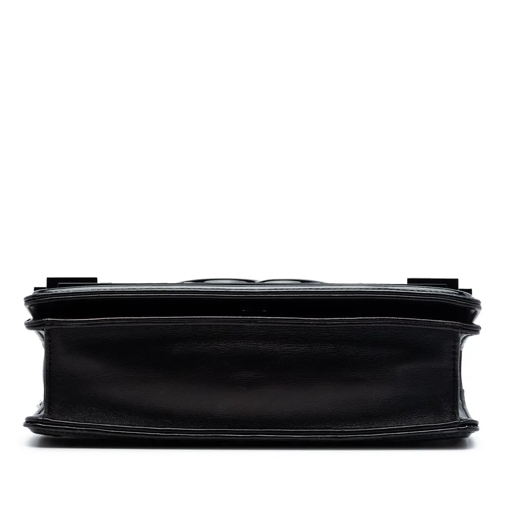 Chanel Patent and Acrylic Crystal Embellished Boy Brick Horizontal Flap Black Leather Very good - Inside View