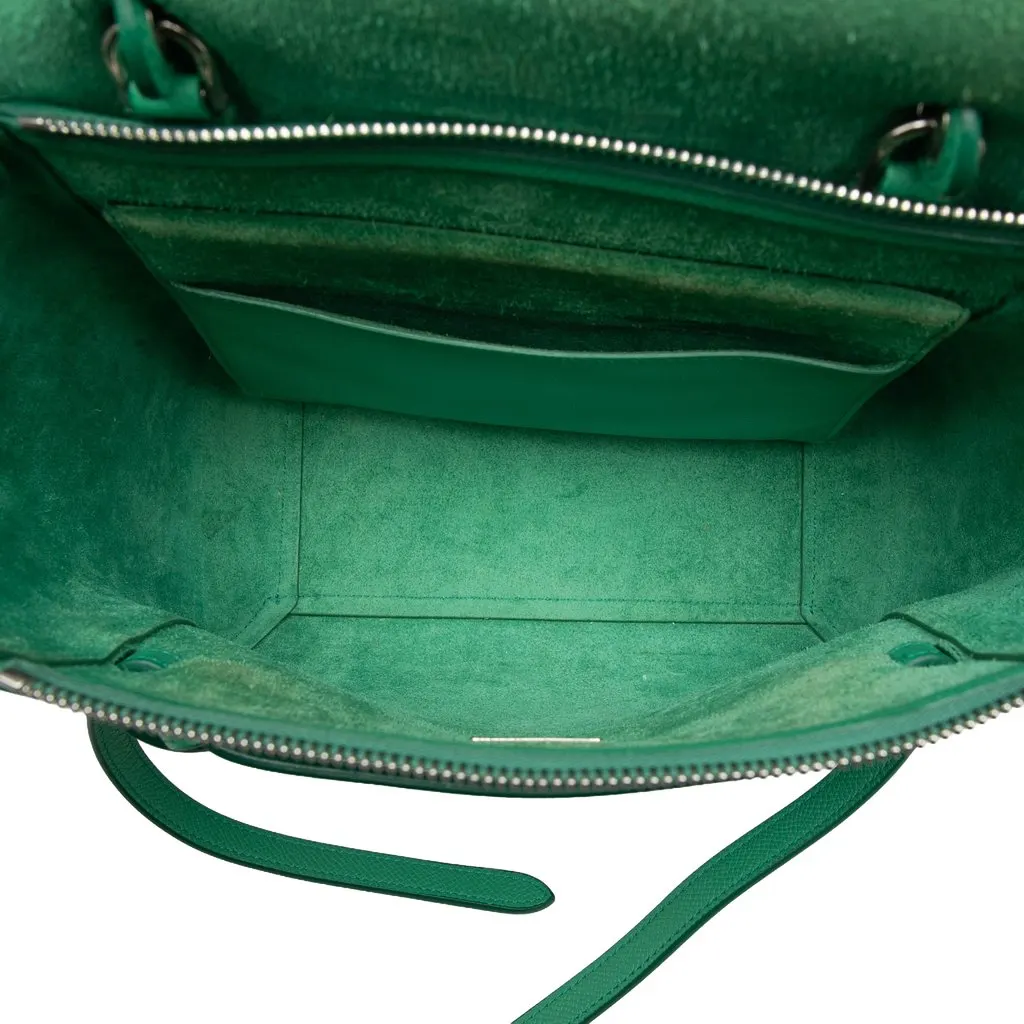 Celine Micro Grained Calfskin Belt Bag Green Leather Very good - Model View