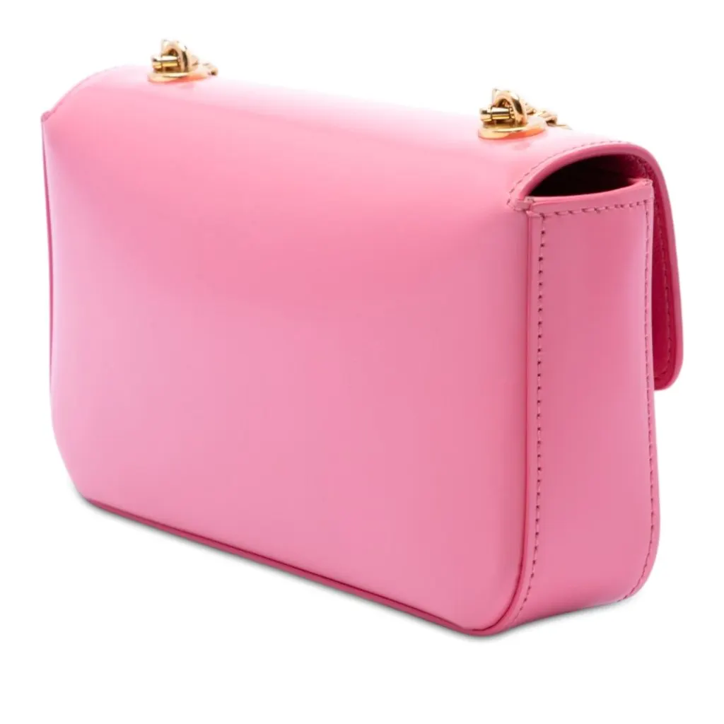 Celine Shiny Calfskin Claude Chain Shoulder Bag Pink Leather Very good - Back View