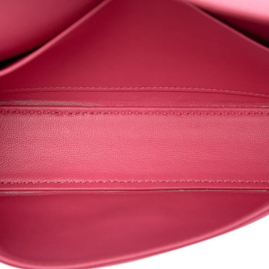 Celine Shiny Calfskin Claude Chain Shoulder Bag Pink Leather Very good - Model View