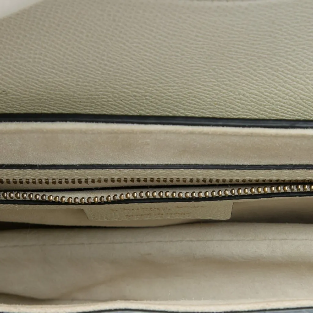 Dior Grained Calfskin Saddle Bag White Leather Very good - Model View