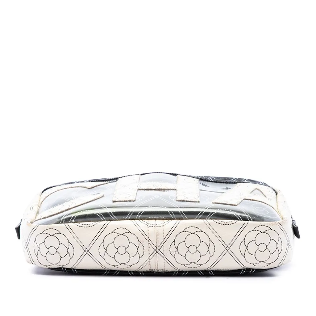 Chanel Coated Canvas Camellia Logo Camera Bag Black Canvas Very good - Inside View