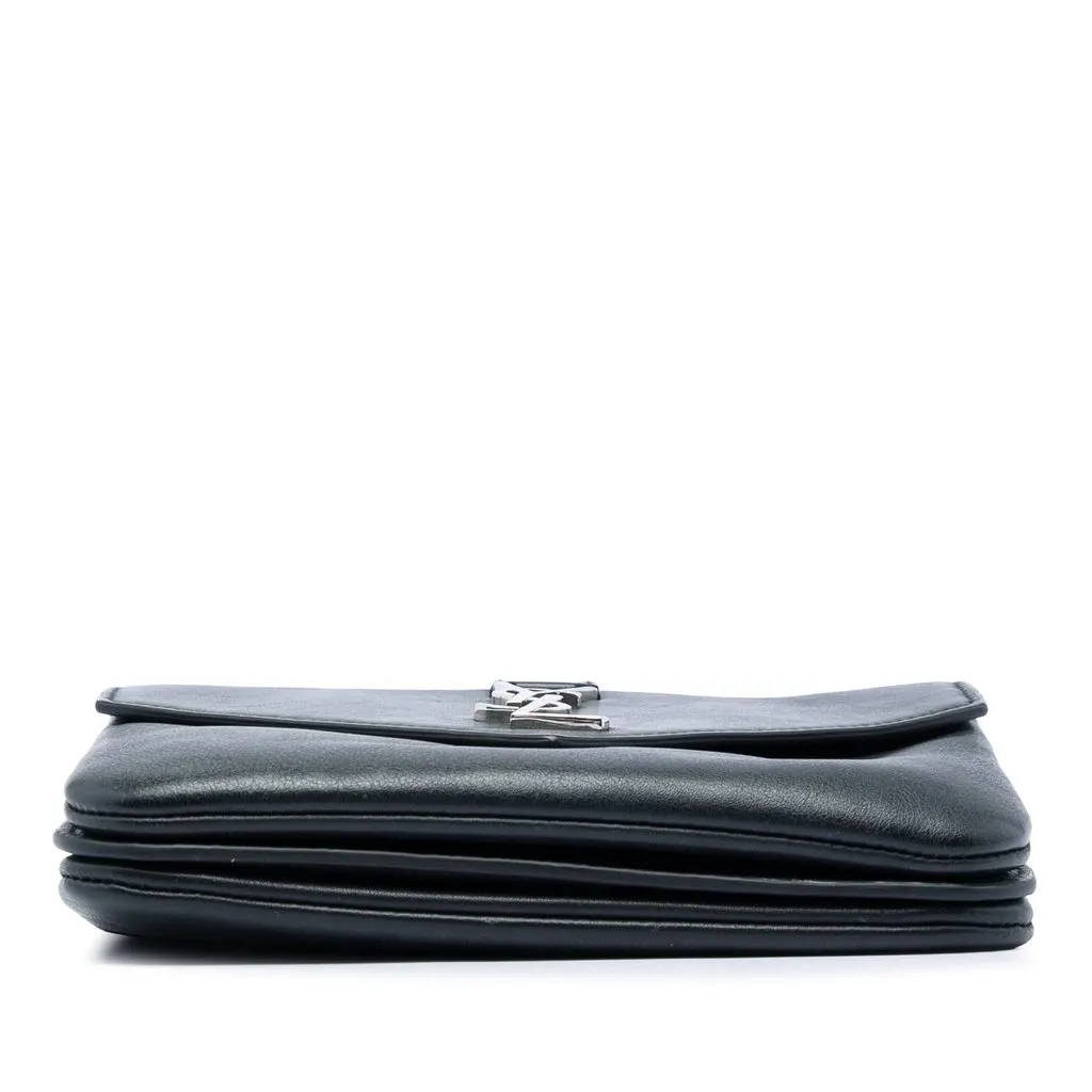 Saint Laurent Calfskin Monogram Tri Pocket Crossbody Black Leather Very good - Inside View
