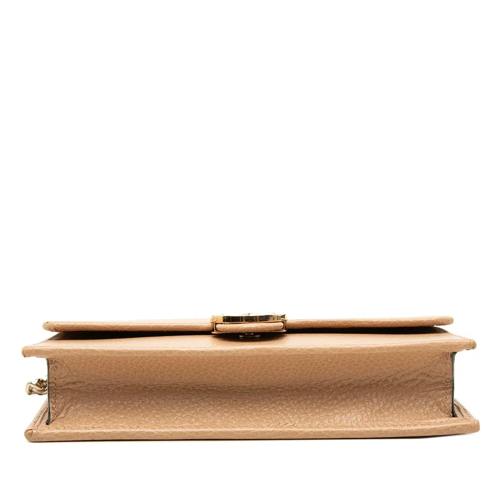 Gucci Dollar Calfskin Interlocking G Wallet on Chain Brown Leather Very good - Inside View