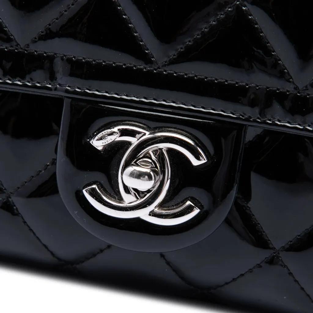 Chanel Small Quilted Patent Coco Shine Flap Black Leather Very good - Box View