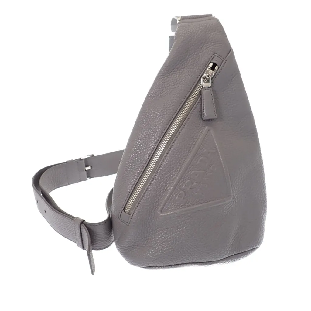 Prada Vitello Daino Logo Embossed Sling Bag MultiColor Leather Very good - Front View