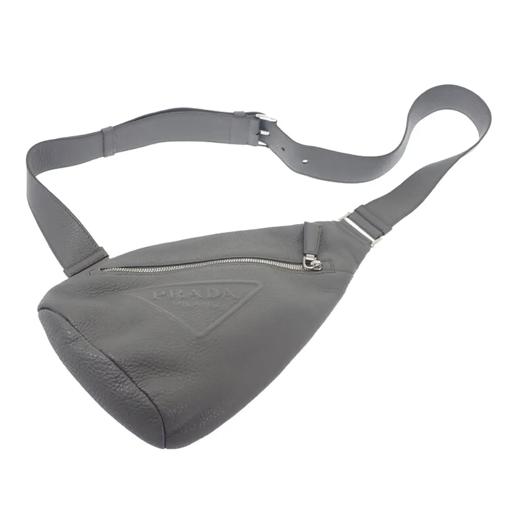 Prada Vitello Daino Logo Embossed Sling Bag MultiColor Leather Very good - Back View