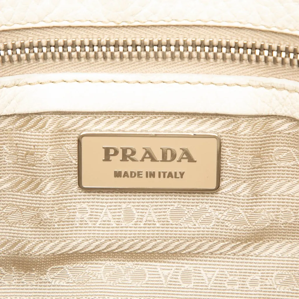 Prada Vitello Daino Easy Shoulder Bag White Leather Very good - Box View