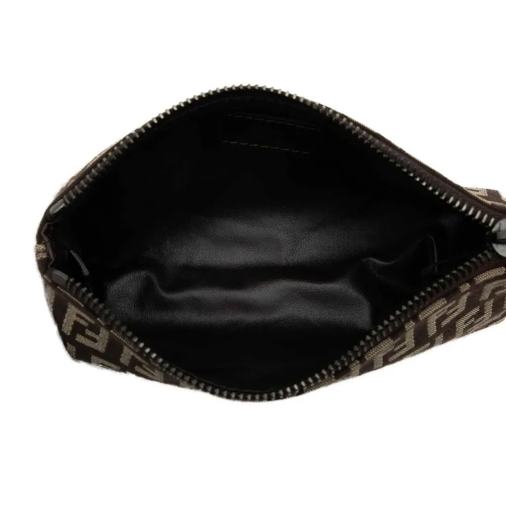 Fendi Zucchino Canvas Coin Pouch Brown Canvas Very good - Model View
