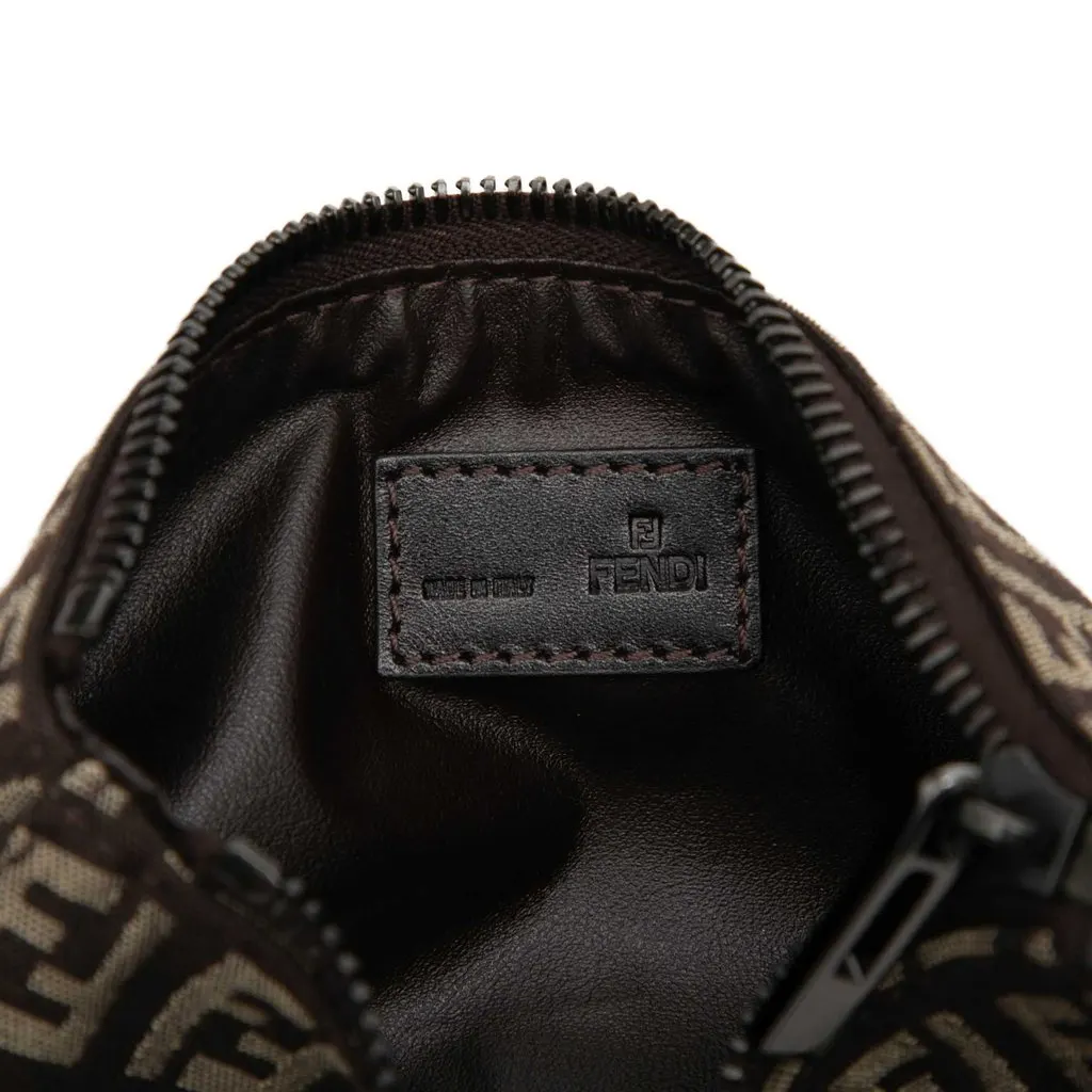 Fendi Zucchino Canvas Coin Pouch Brown Canvas Very good - Box View