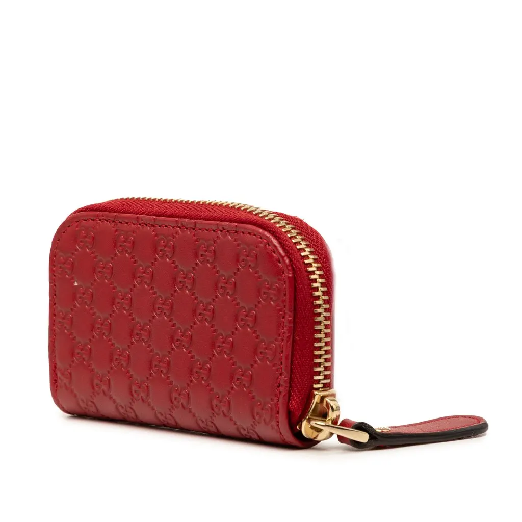 Gucci Microguccissima Zip Around Coin Purse Red Leather Very good - Back View