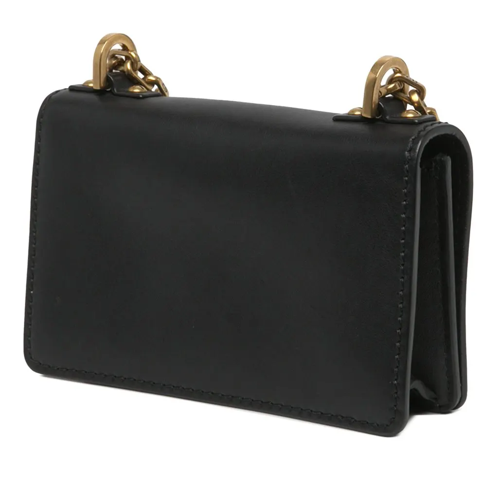 Dior Mini Calfskin J Adior Chain Flap Black Leather Very good - Back View