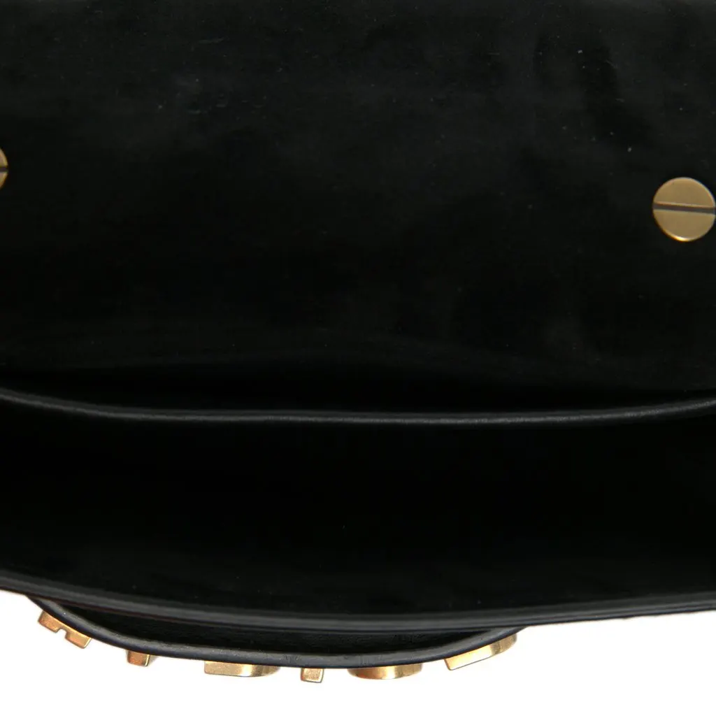 Dior Mini Calfskin J Adior Chain Flap Black Leather Very good - Model View
