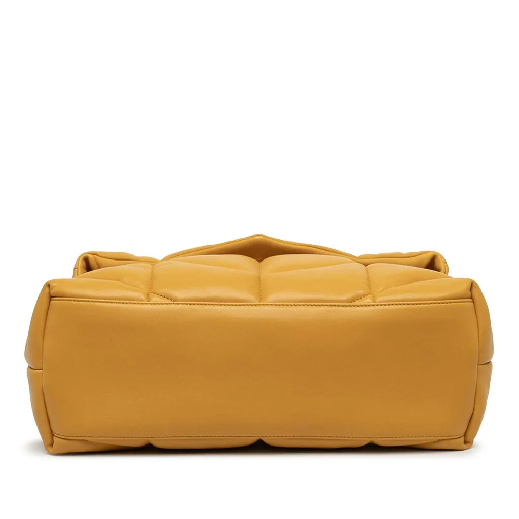Saint Laurent Medium Matelasse Lambskin Monogram LouLou Puffer Shoulder Bag Yellow Leather Very good - Inside View