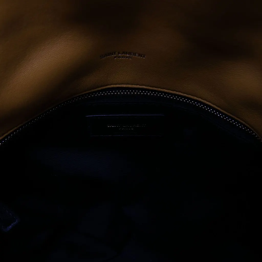 Saint Laurent Medium Matelasse Lambskin Monogram LouLou Puffer Shoulder Bag Yellow Leather Very good - Model View