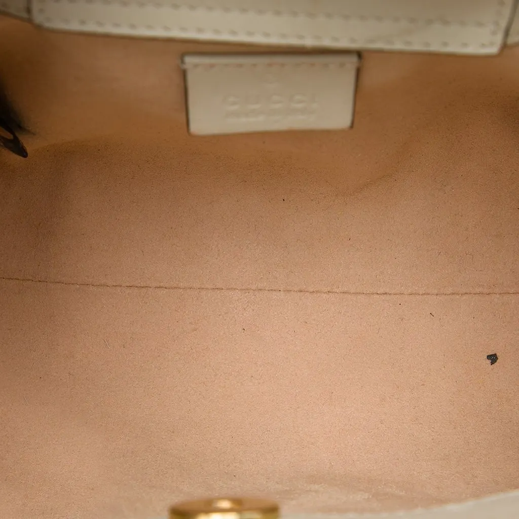 Gucci Mini Calfskin Bamboo Diana Satchel White Leather Very good - Model View